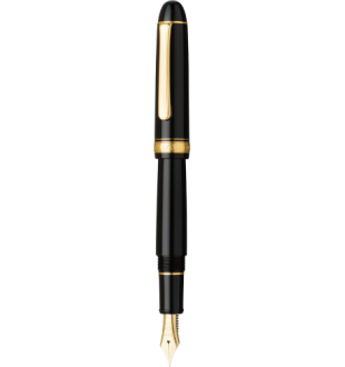 Platinum #3776 Century Fountain Pen Black with Gold Trim