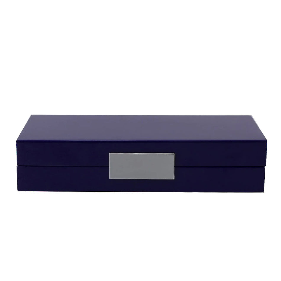 Addison Ross - Navy Blue Lacquer Jewelry Box With Silver