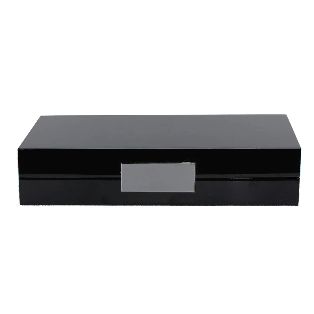 Addison Ross - Black Lacquer Jewelry Box With Silver – Flax Pen to