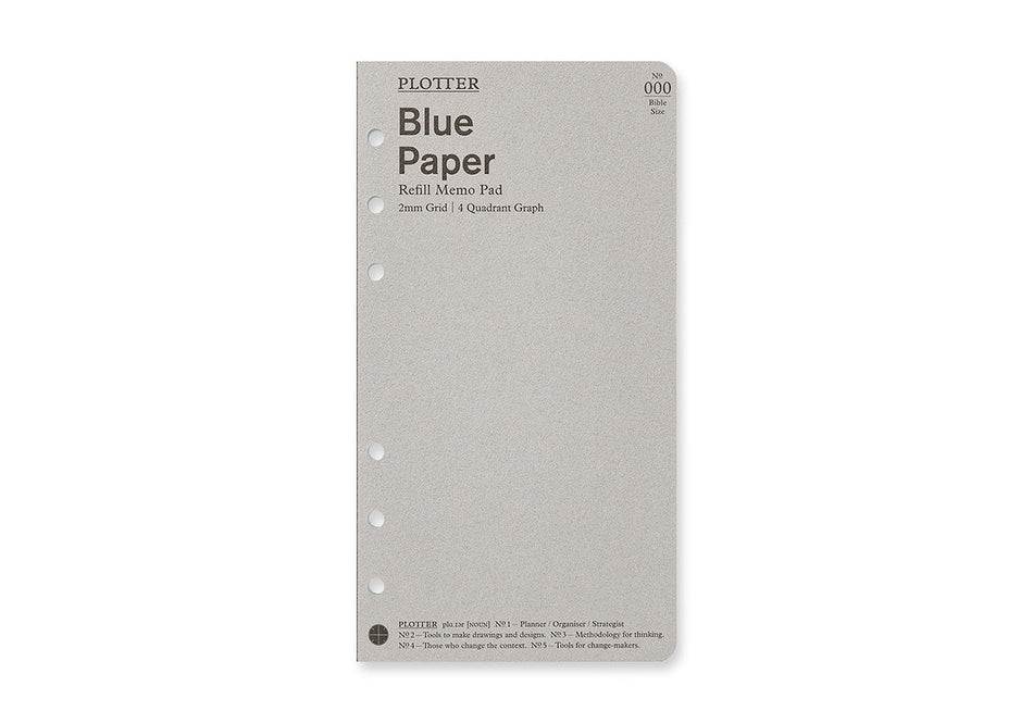 PLOTTER Blue Paper 2mm Grid Quadrant Graph 80sheets - Bible Size
