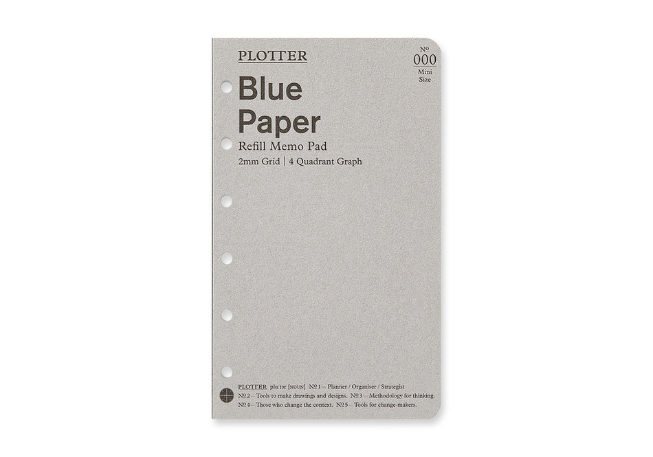 PLOTTER Blue Paper 2mm Grid Quadrant Graph 80sheets - Mini Size