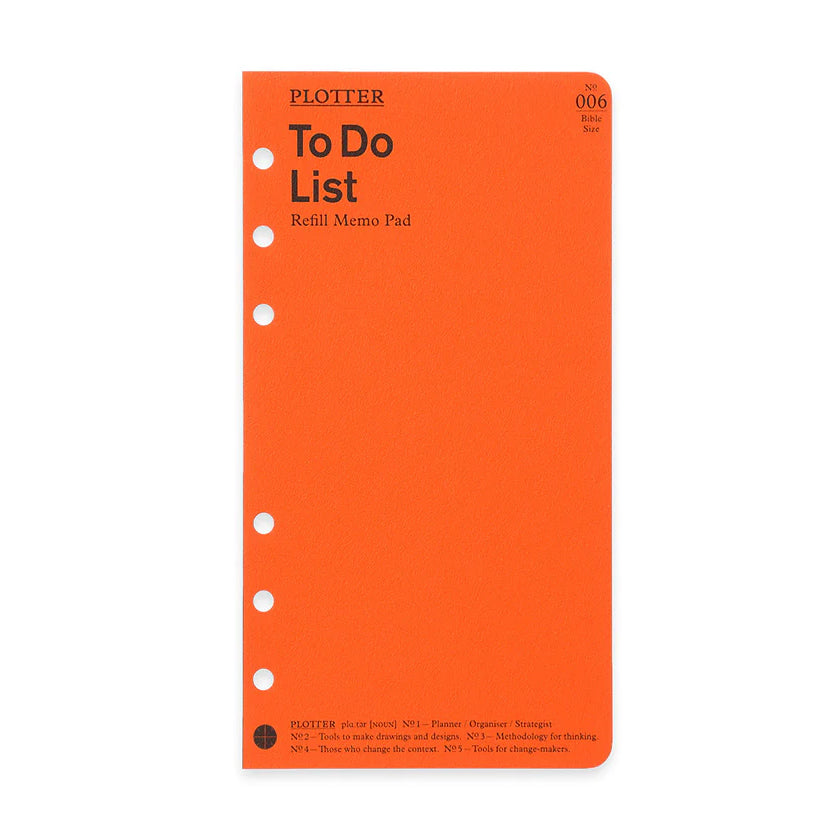 PLOTTER  "To Do" List Memo Pad (50 Sheets) - Bible Size