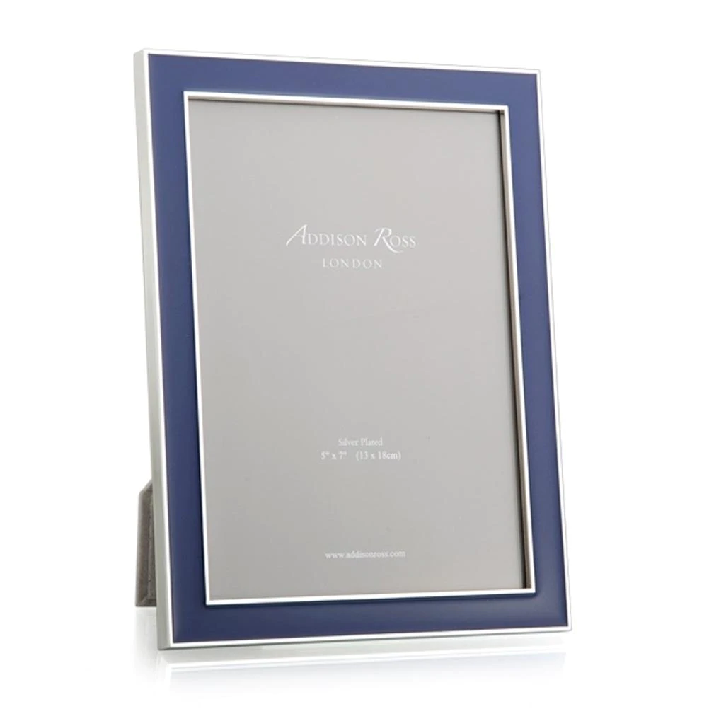 Addison Ross 5x7 15mm Navy Enamel Silver Plated Frame