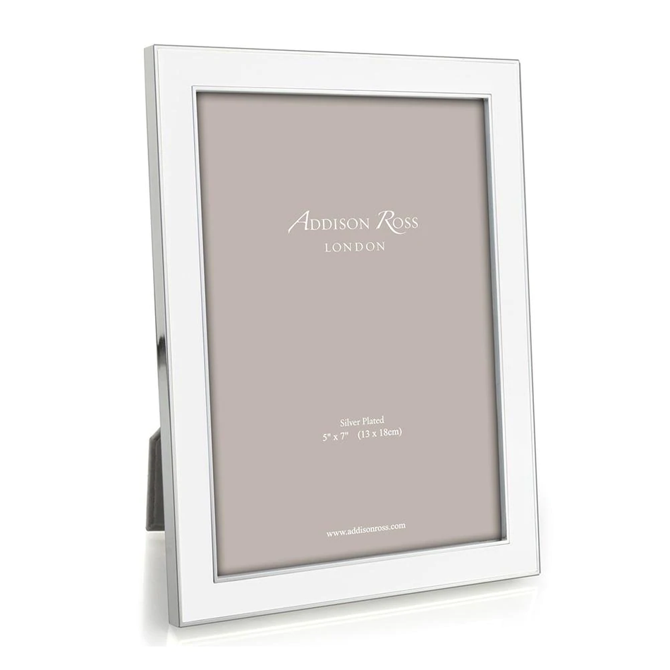 Addison Ross - Silver Trim and White Enamel Picture Frame