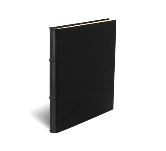 Hard Cover Black Leather Refillable Journal