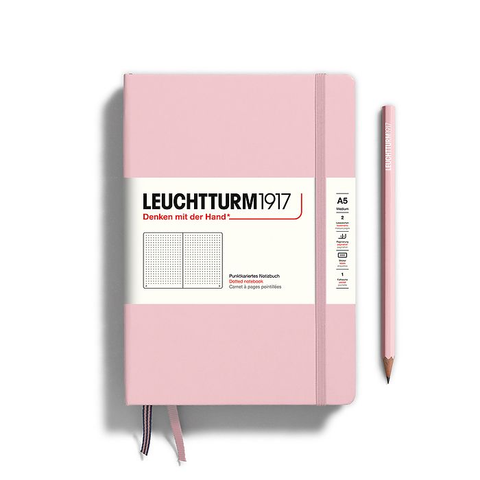 Leuchtturm1917 A5 Medium Hardcover Dotted Notebook - Powder