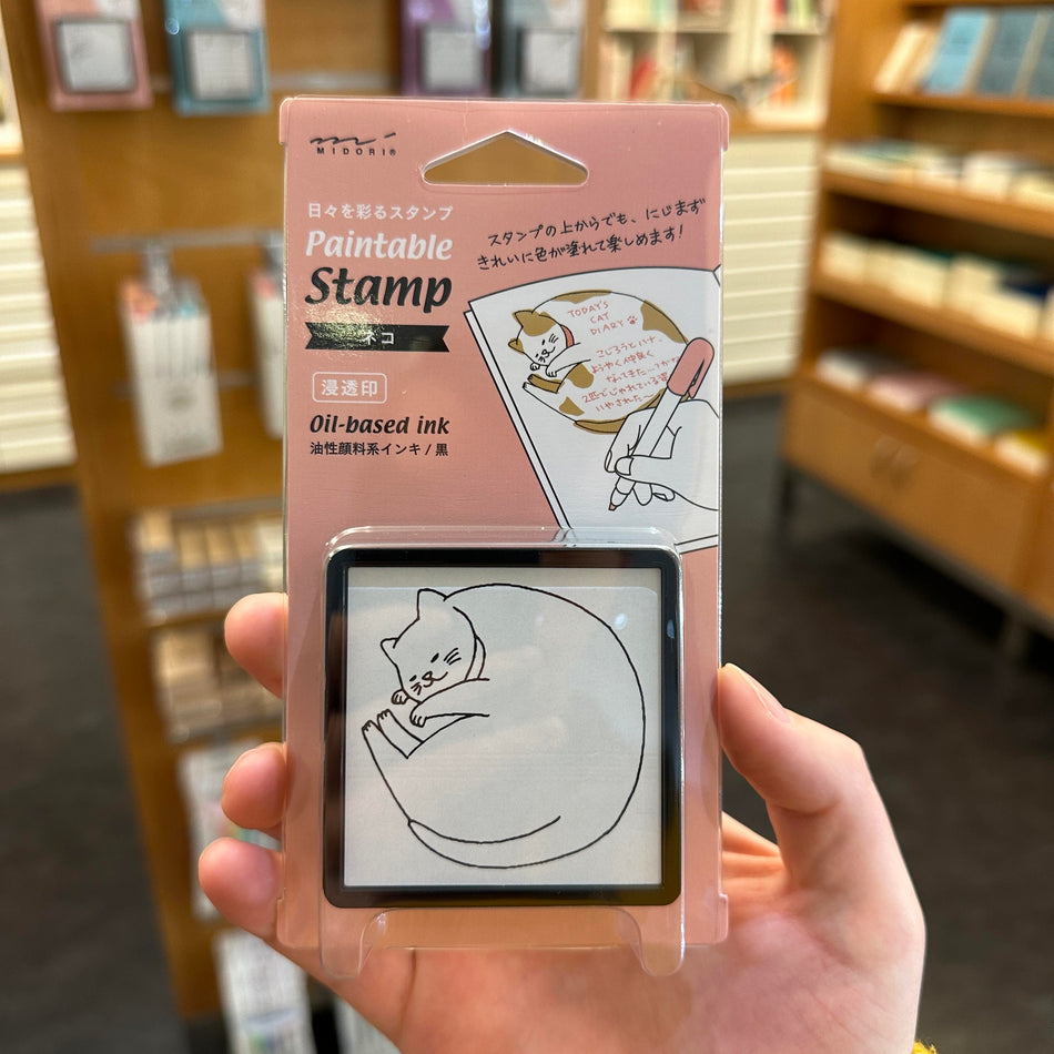 Midori Paintable Stamp Self Inking - Cat