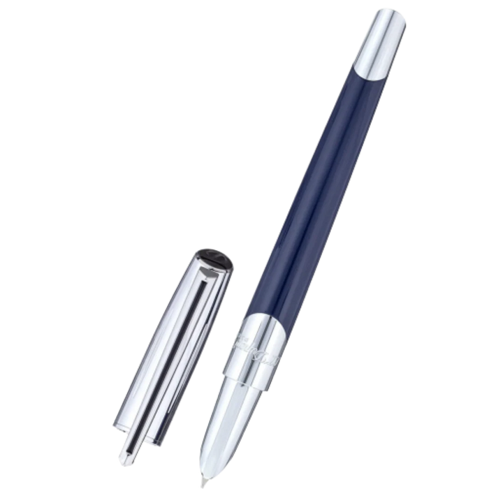 S.T. Dupont Defi Millennium Fountain Pen - Blue/Silver