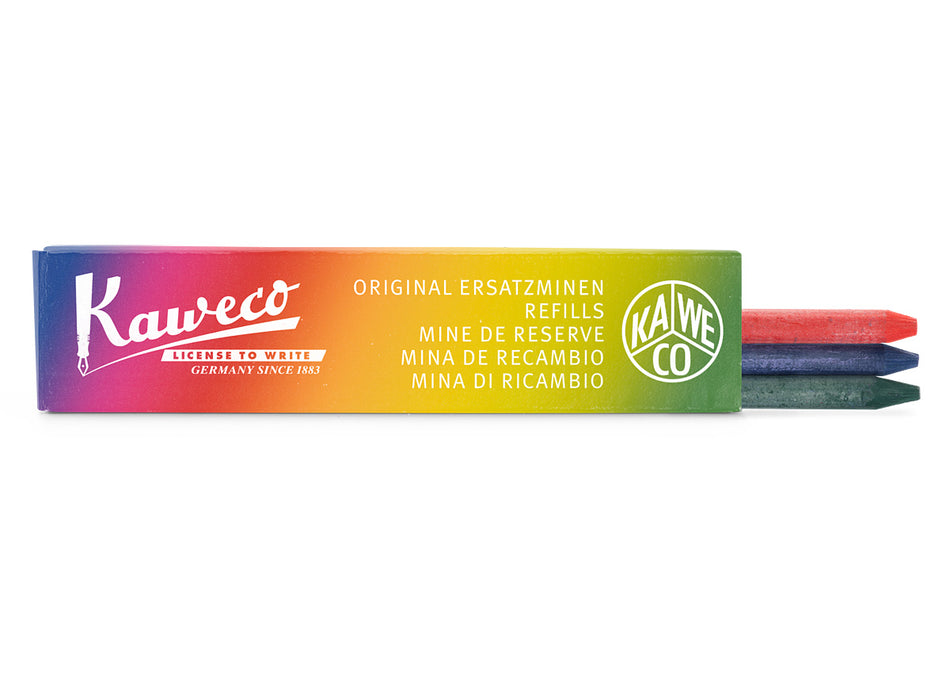 Kaweco all-purpose colour leads 5.6 x 80 mm, 3 pcs/box - red-blue-green