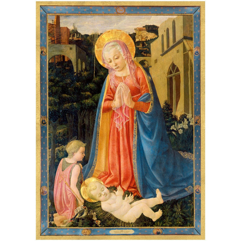 Caspari Madonna And Child With Saint John Small Boxed Christmas Cards