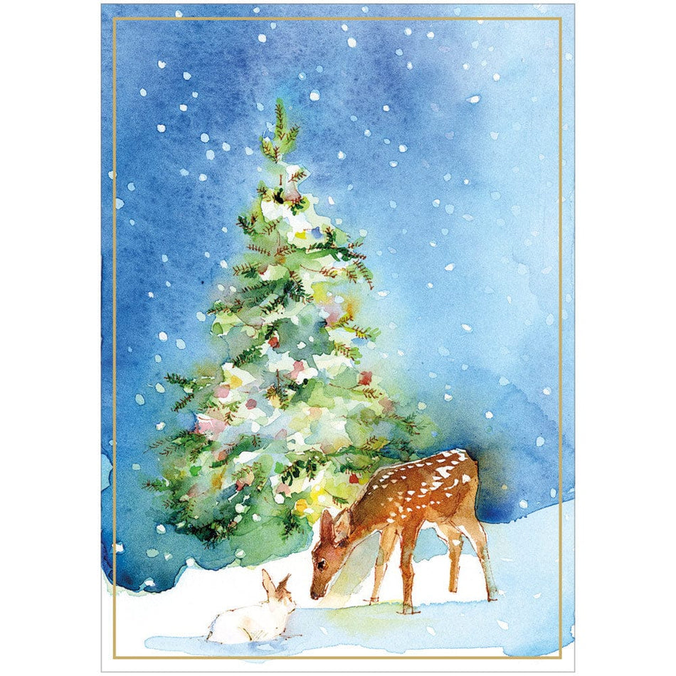 Caspari Christmas Fauna Small Boxed Christmas Cards