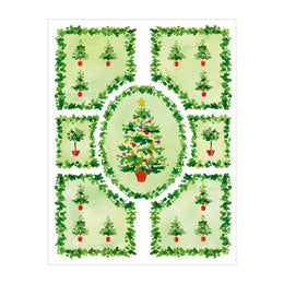 Caspari Topiary Garden Classic Boxed Christmas Cards