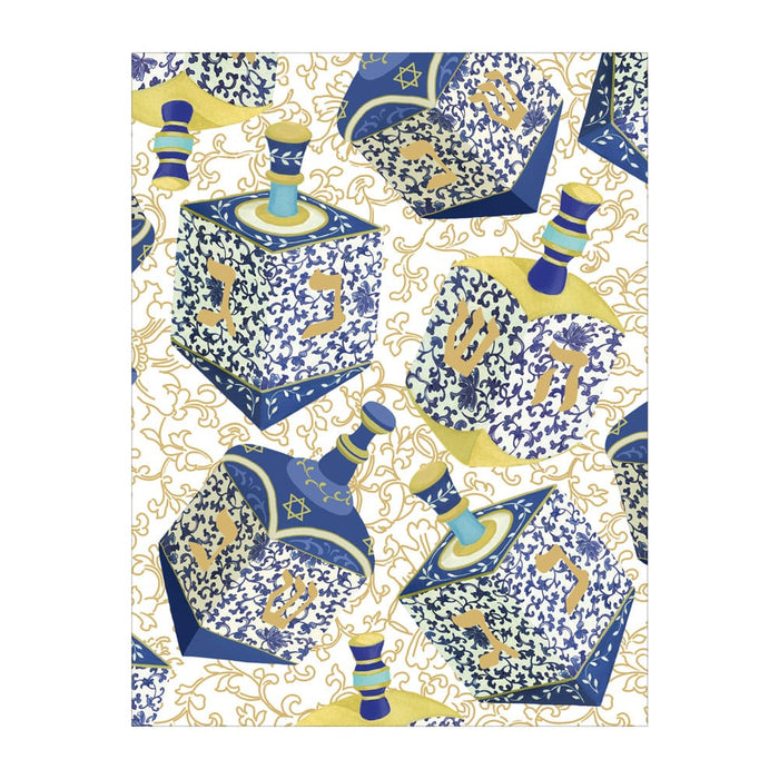 Caspari Patterned Dreidels Foil Classic Holiday Boxed Cards