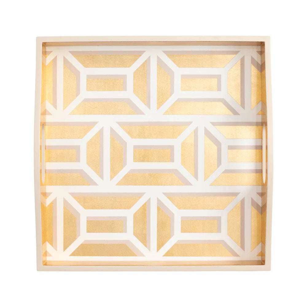 Caspari Garden Gate Lacquer Square Tray