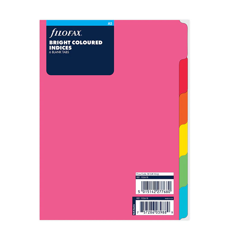 Filofax A5 Bright Six Tabs Dividers