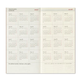 TRAVELER'S Notebook Regular Size Refill - 2027 Weekly + Memo