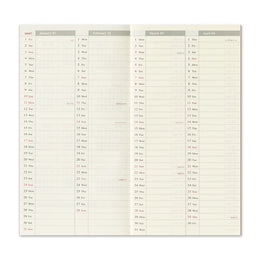 TRAVELER'S Notebook Regular Size Refill - 2027 Weekly + Memo