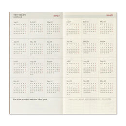 TRAVELER'S Notebook Regular Size Refill - 2027 Weekly Vertical