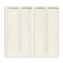 TRAVELER'S Notebook Regular Size Refill - 2027 Weekly Vertical