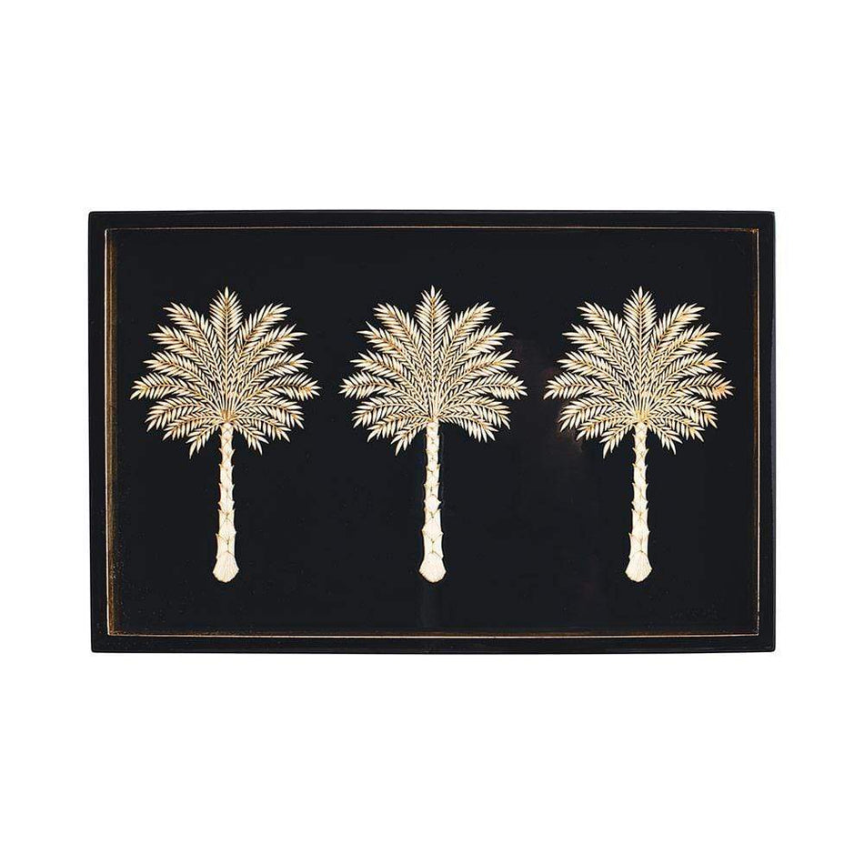 Caspari Grand Palms Lacquer Vanity Tray