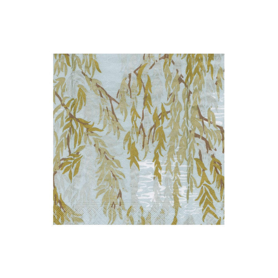 Caspari Willows Silver Cocktail Napkins
