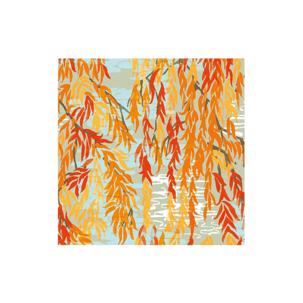 Caspari Willows Coral Cocktail Napkins
