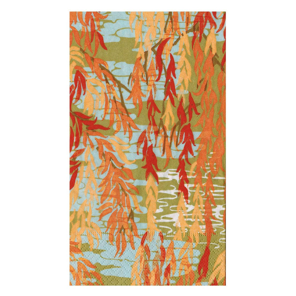 Caspari Willows Coral Guest Towels