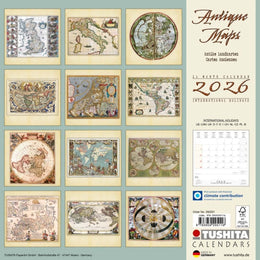 2026 16 Month Wall Calendar - Antique Maps