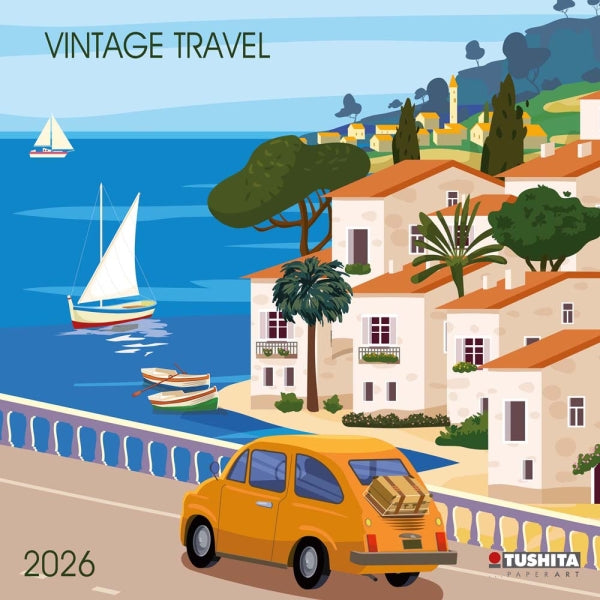 2026 16 Month Wall Calendar - Vintage Travel