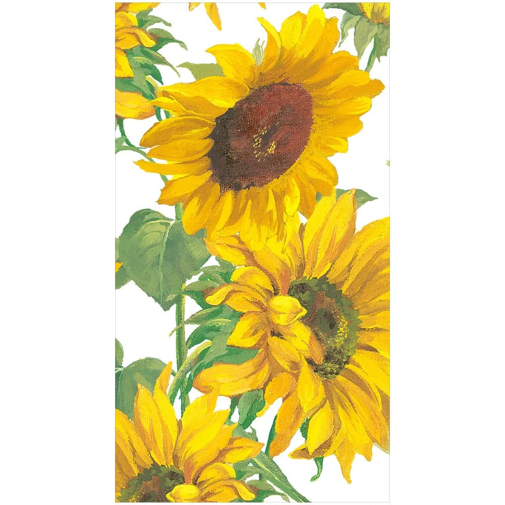 Caspari Sunflower Field Guest Towel