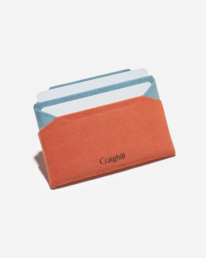 Craighill Batten Card Wallet - Sky/Orange