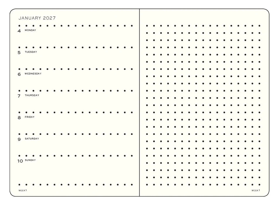 LEUCHTTURM1917 2027 A5 Weekly Planner & Notebook Dotted - Indigo
