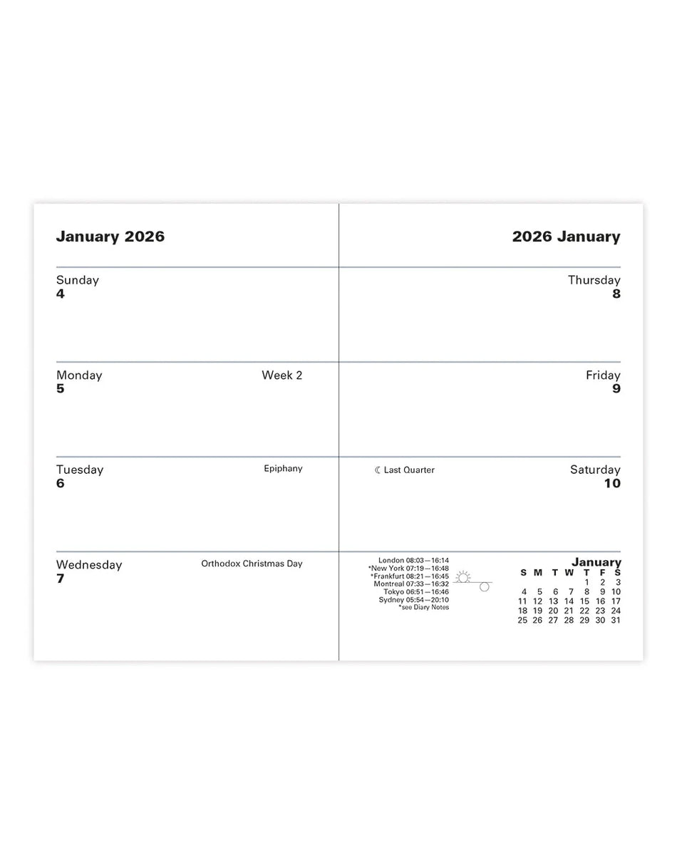 LETTS 2026 Classic Weekly Gold Corners 3x4 - Black