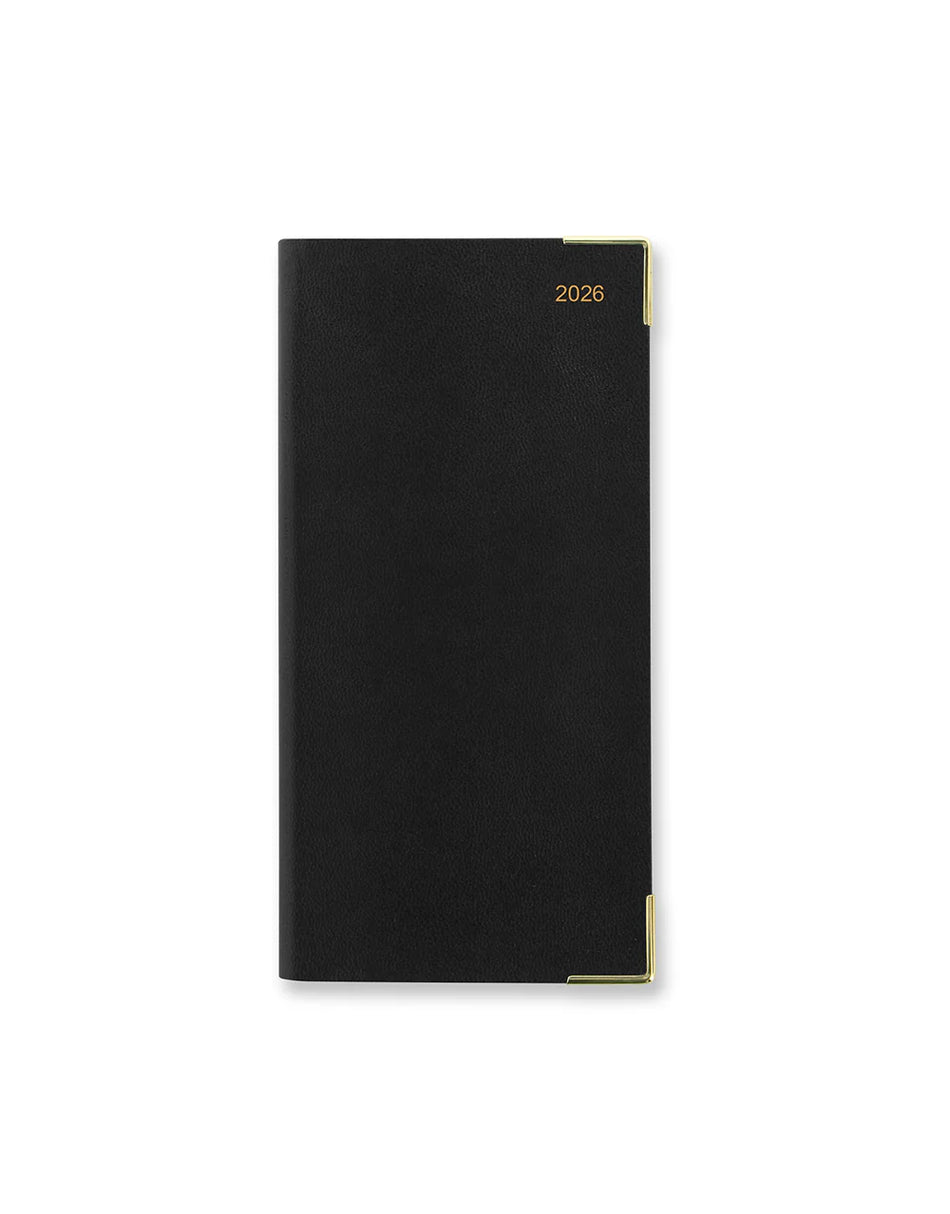 LETTS 2026 Classic Weekly Gold Corners 3x6 Horizontal - Black