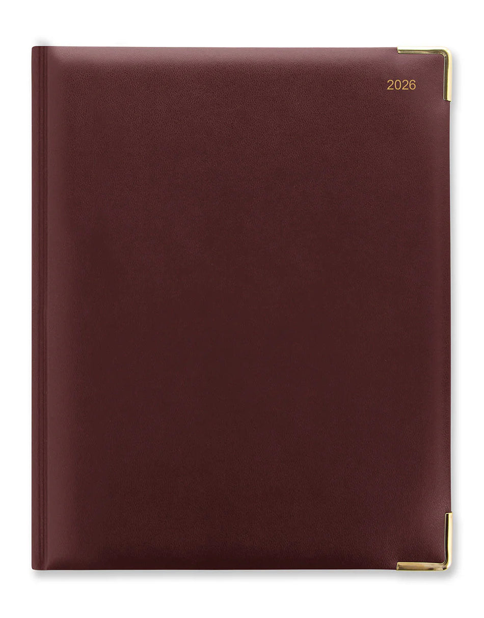 Letts 2026 Classic Weekly Gold Corners 8X10 Burgundy