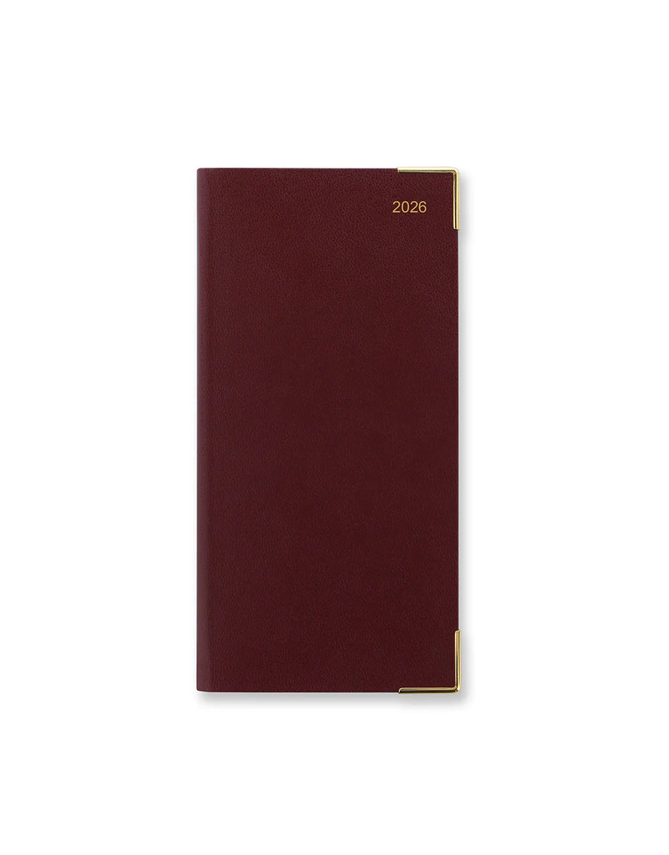LETTS 2026 Classic Weekly Gold Corners 3x6 - Burgundy