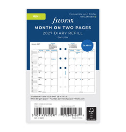 Filofax 2027 Mini Month on Two Pages Refill