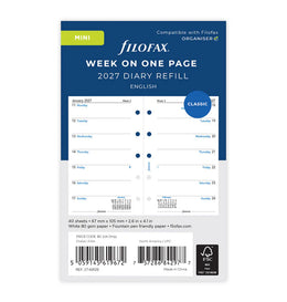 Filofax 2027 Mini Week on One Page Refill