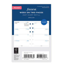 Filofax 2027 Pocket Week on Two Pages Refill