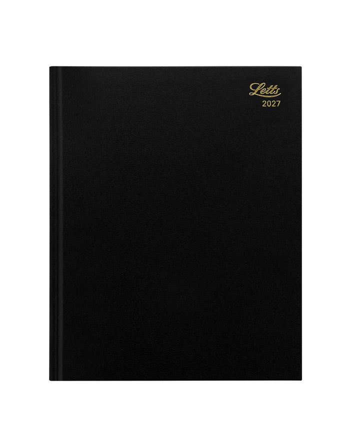 LETTS 2027 Standard Quarto Daily 8X10 Black