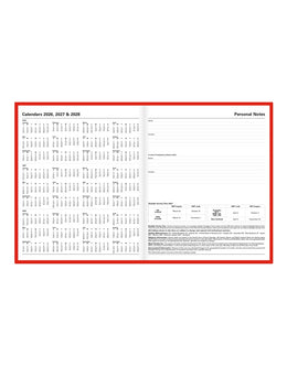 LETTS 2027 Standard Quarto Daily 8X10 - Red