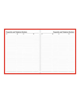 LETTS 2027 Standard Quarto Daily 8X10 - Red