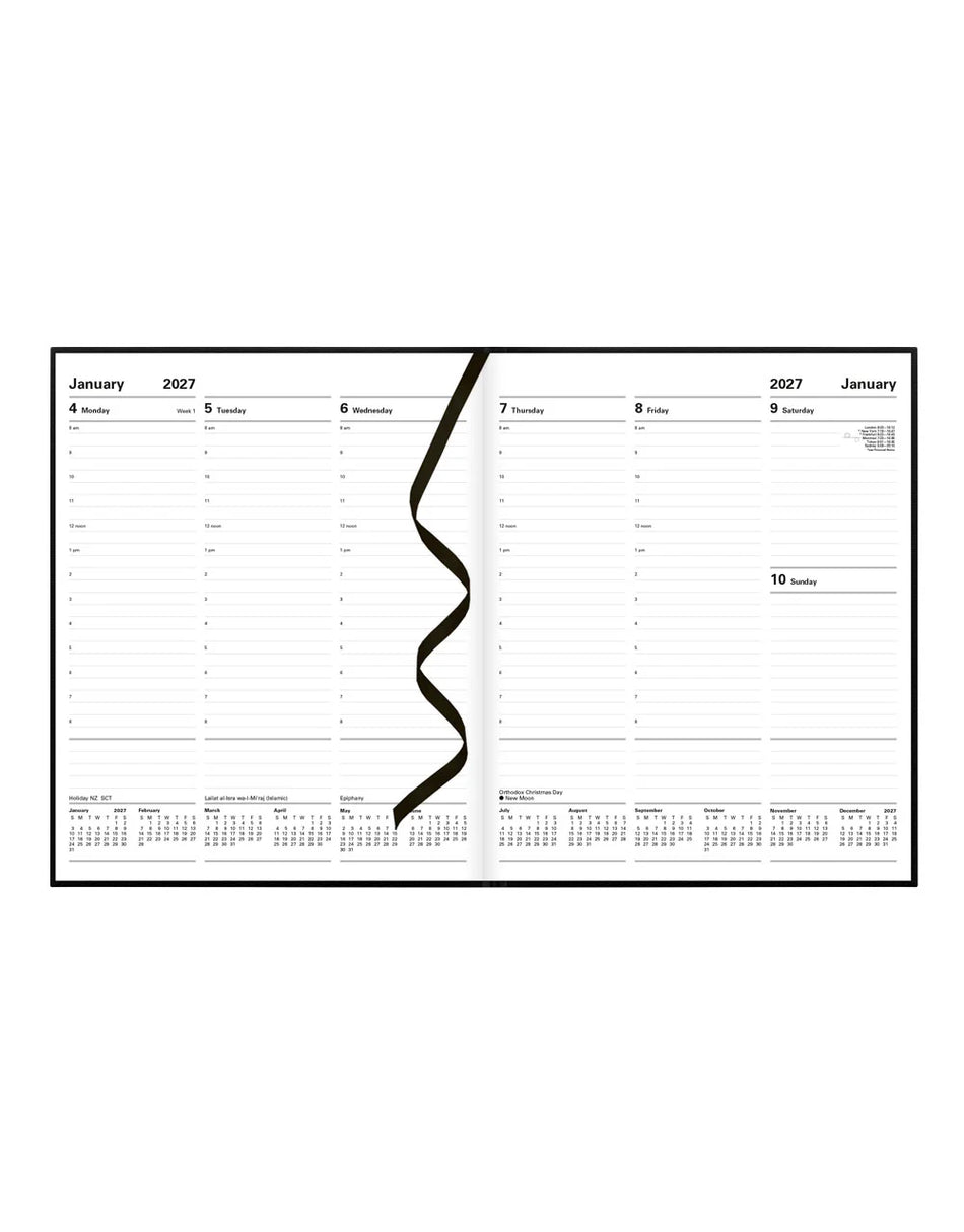 LETTS 2027 Principal Quarto Weekly 8X10 - Black