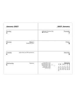 LETTS 2027 Classic Weekly Gold Corners 3x4 - Black