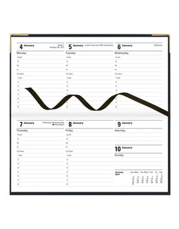 LETTS 2027 Classic Weekly Gold Corners 3x6 Horizontal - Black