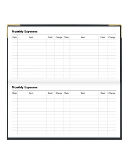 LETTS 2027 Classic Weekly Gold Corners 3x6 Horizontal - Black