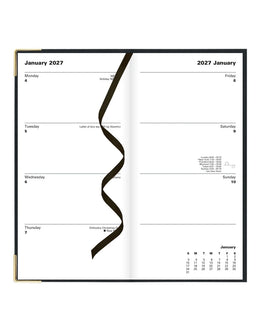 LETTS 2027 Classic Weekly Gold Corners 3x6 - Black