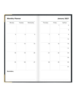 LETTS 2027 Classic Weekly Gold Corners 3x6 - Black