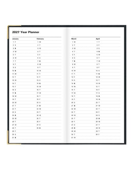 LETTS 2027 Classic Weekly Gold Corners 3x6 - Black
