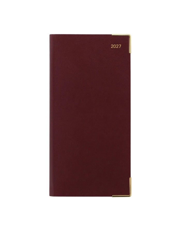 LETTS 2027 Classic Weekly Gold Corners 3x6 - Burgundy